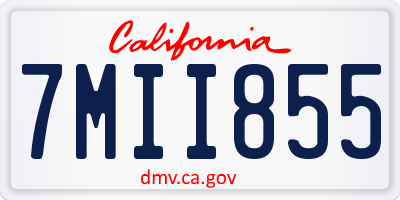 CA license plate 7MII855