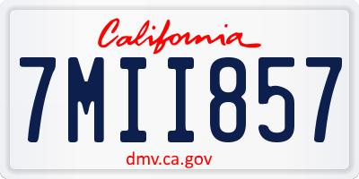 CA license plate 7MII857