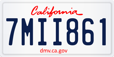 CA license plate 7MII861