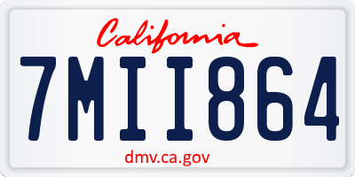 CA license plate 7MII864