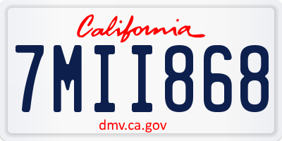 CA license plate 7MII868