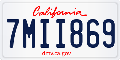 CA license plate 7MII869