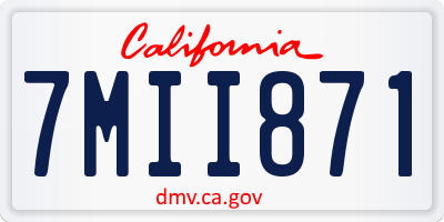 CA license plate 7MII871