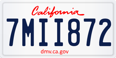 CA license plate 7MII872