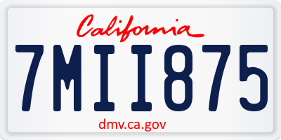 CA license plate 7MII875