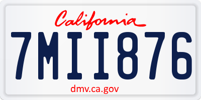 CA license plate 7MII876