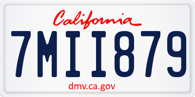 CA license plate 7MII879