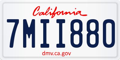 CA license plate 7MII880