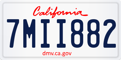 CA license plate 7MII882