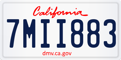 CA license plate 7MII883
