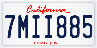 CA license plate 7MII885