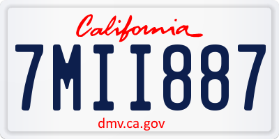 CA license plate 7MII887