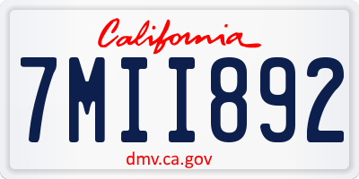 CA license plate 7MII892