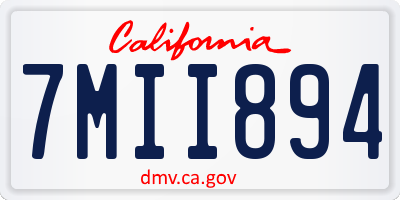 CA license plate 7MII894