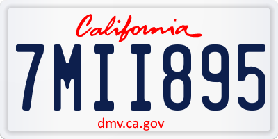 CA license plate 7MII895