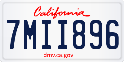 CA license plate 7MII896