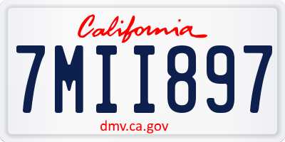 CA license plate 7MII897