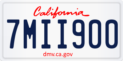 CA license plate 7MII900