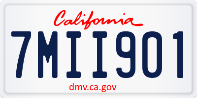 CA license plate 7MII901