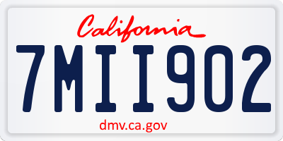 CA license plate 7MII902