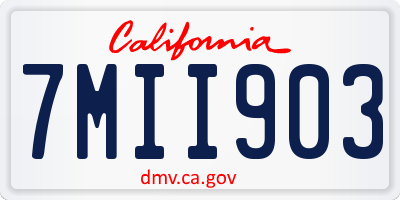 CA license plate 7MII903