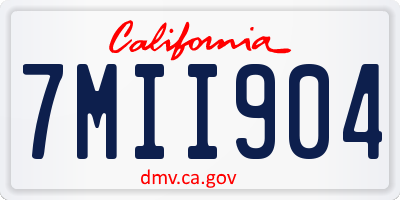 CA license plate 7MII904