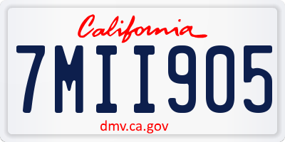 CA license plate 7MII905