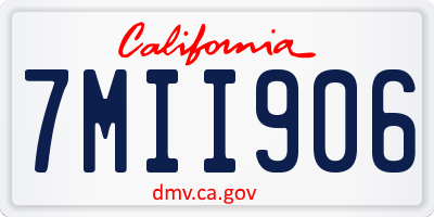 CA license plate 7MII906