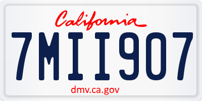CA license plate 7MII907