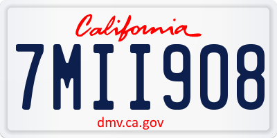 CA license plate 7MII908