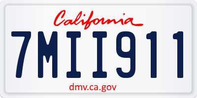 CA license plate 7MII911