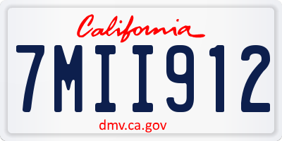 CA license plate 7MII912