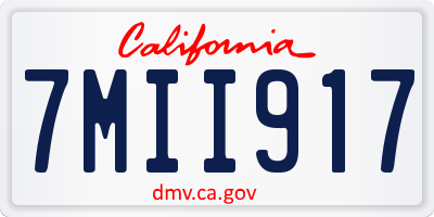 CA license plate 7MII917