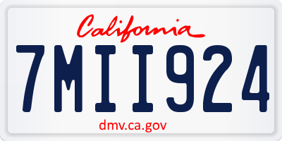 CA license plate 7MII924