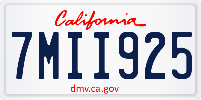 CA license plate 7MII925