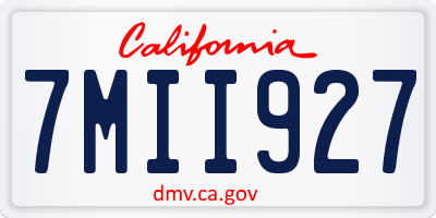 CA license plate 7MII927