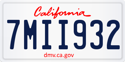 CA license plate 7MII932