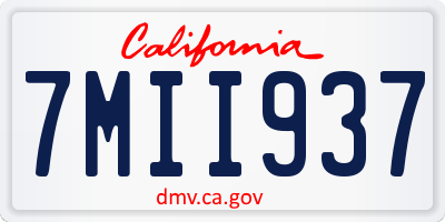 CA license plate 7MII937