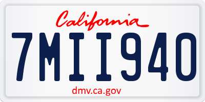 CA license plate 7MII940