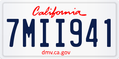 CA license plate 7MII941