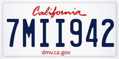 CA license plate 7MII942