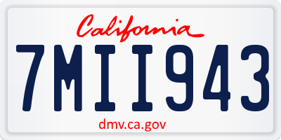 CA license plate 7MII943