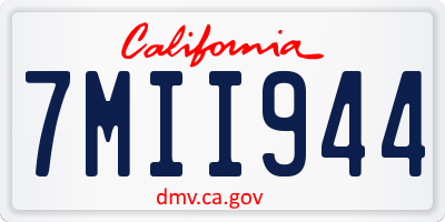 CA license plate 7MII944