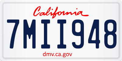 CA license plate 7MII948