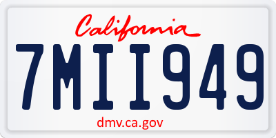 CA license plate 7MII949