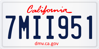 CA license plate 7MII951
