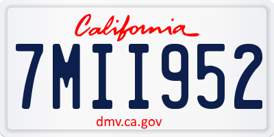 CA license plate 7MII952