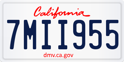 CA license plate 7MII955