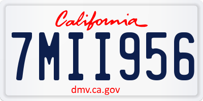 CA license plate 7MII956
