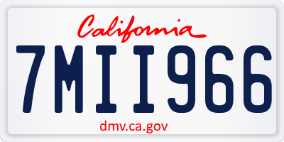 CA license plate 7MII966